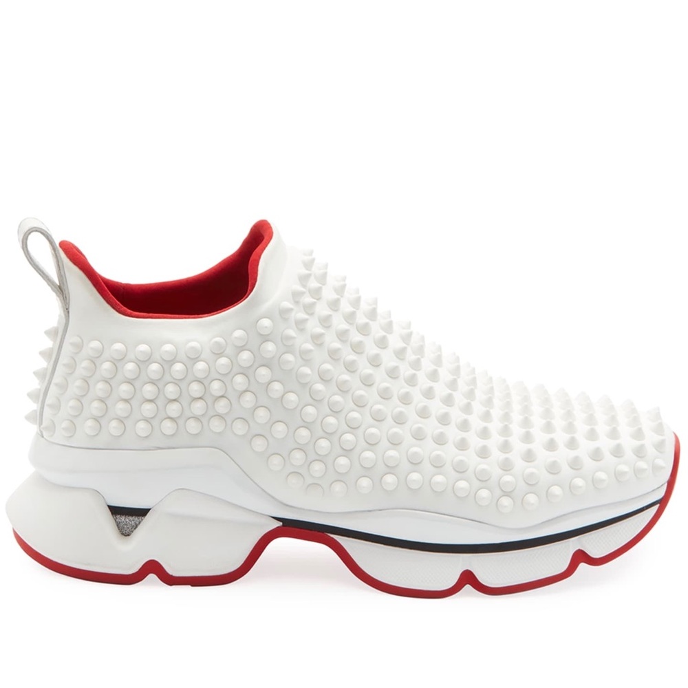 Christian Louboutin Spike Sock Sneaker White 35.5!